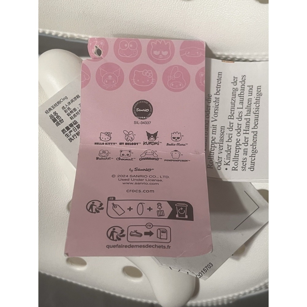 NWT Men's Size 12 Crocs Hello Kitty & Friends Cinnamonroll **Missing A Jibbitz** - Picture 9 of 11